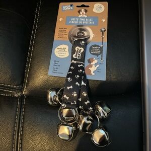 Nice Paws Black Potty Time Door Bells - Potty Training Chew Resistant Adjustable